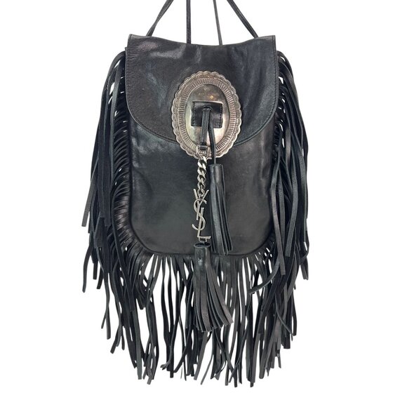 Saint Laurent Lambskin Anita Tassel Black Crossbody Bag - Picture 1 of 16